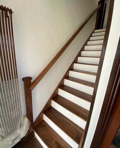 Walnut and white staircase