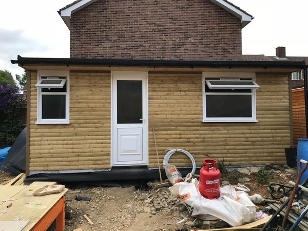 A wooden annex/cabin build for a costumers back garden in Hemel Hempstead