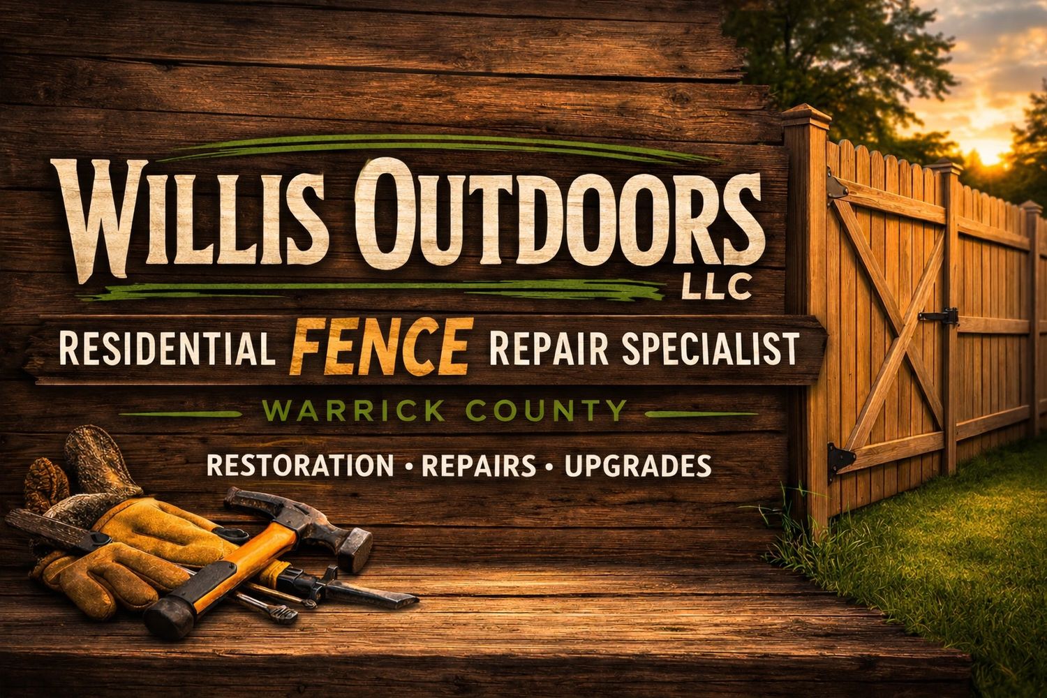 Willis Outdoors llc a residential fence & gate repair specialist in Warrick County, Indiana