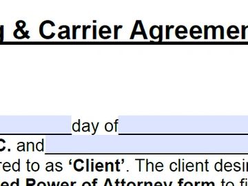 Fillable Adobe PDF Dispatcher and Carrier Agreement