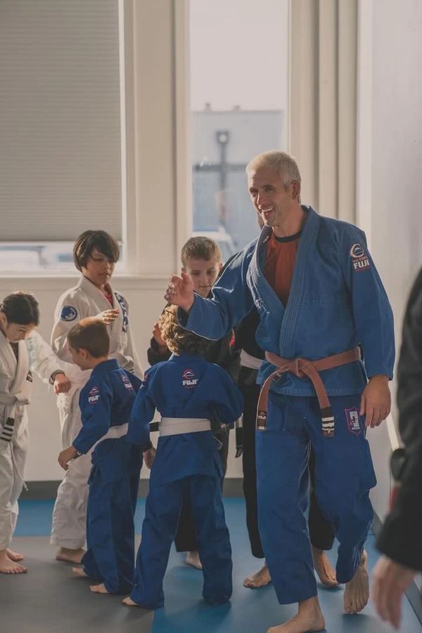 Prof. Boyle finishing up our Kids Evening Gi Class