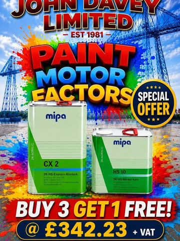 Mipa CX2 Clearcoat & HS10 Hardener Kit
Buy 3 get 1 free.
