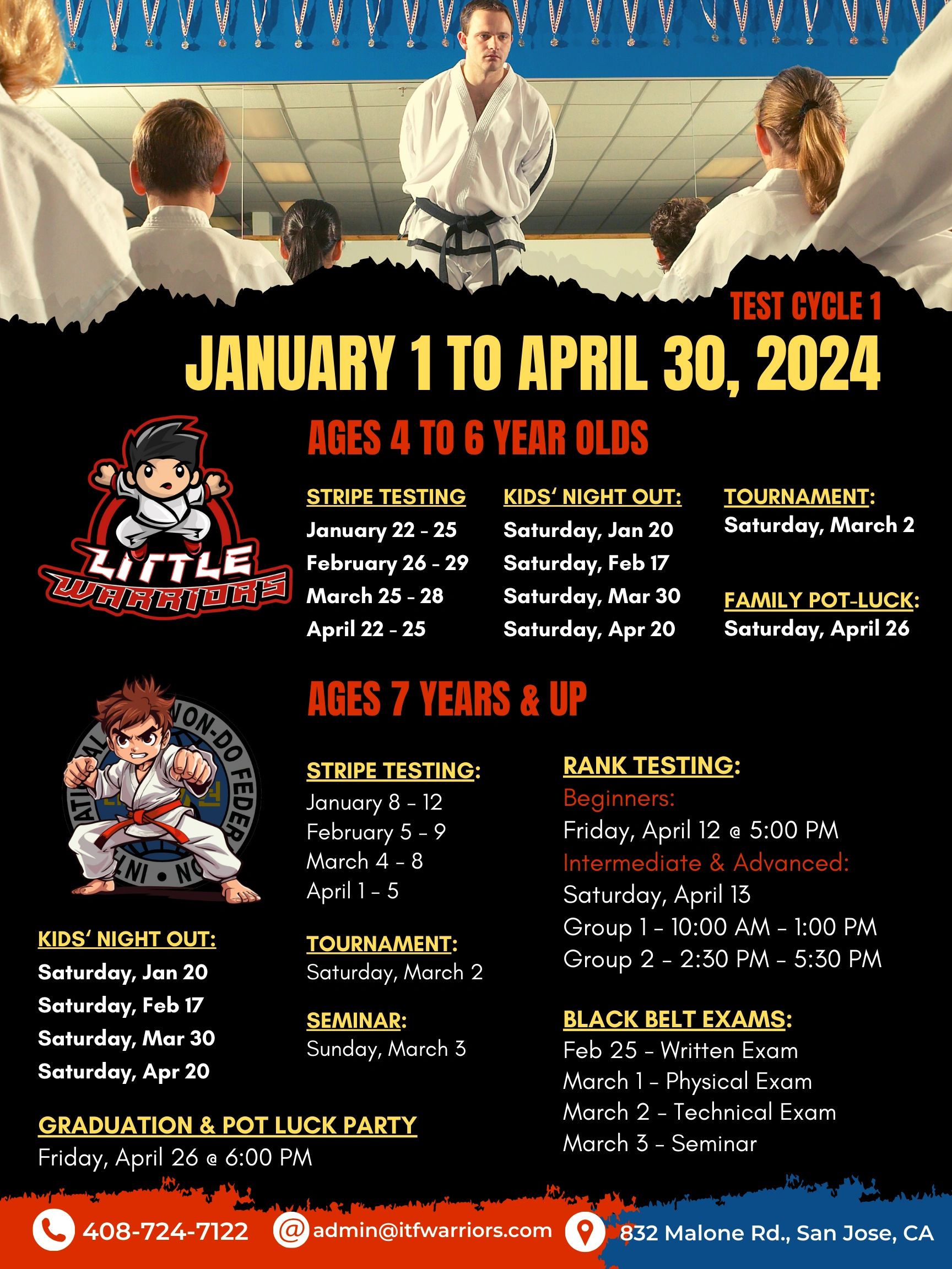 upcoming events martial art calendar San Jose