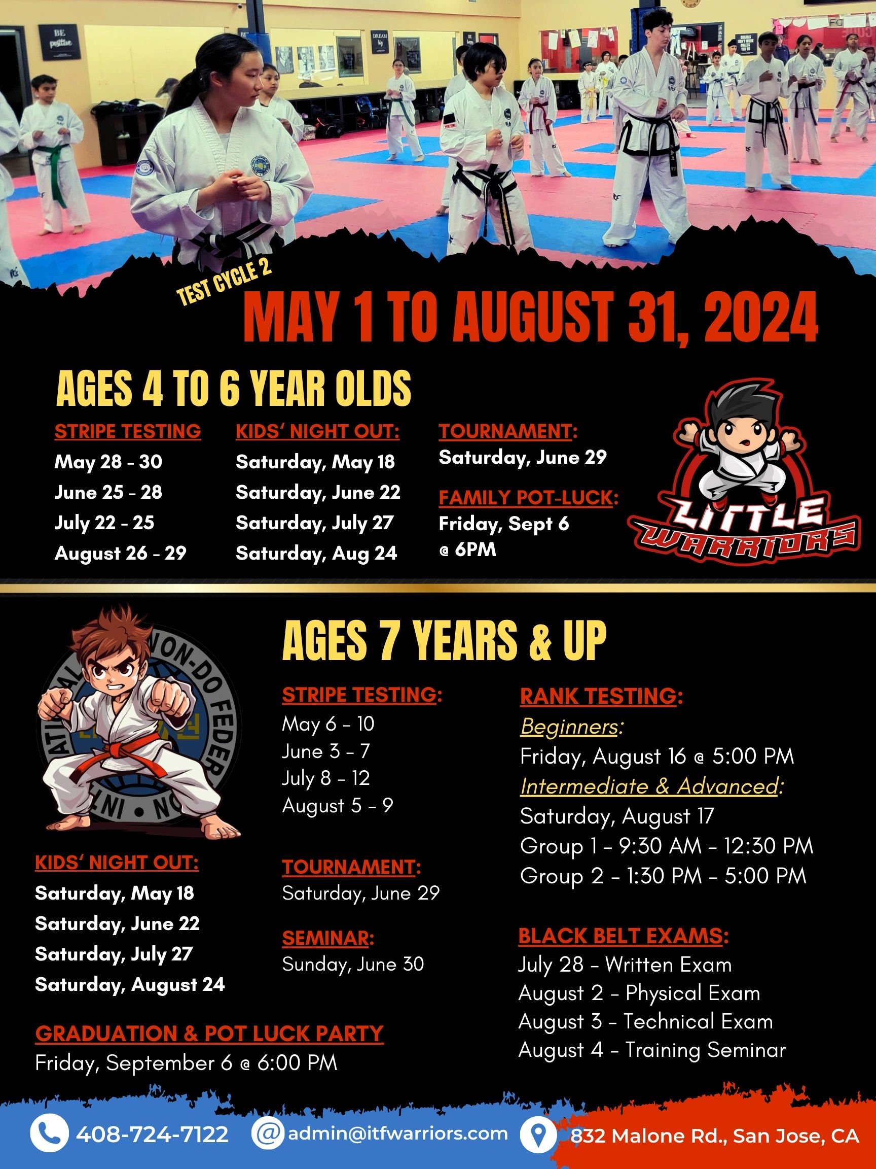 What's happening this season at Warrior Code Taekwon-Do Academy -San Jose, California - event poster