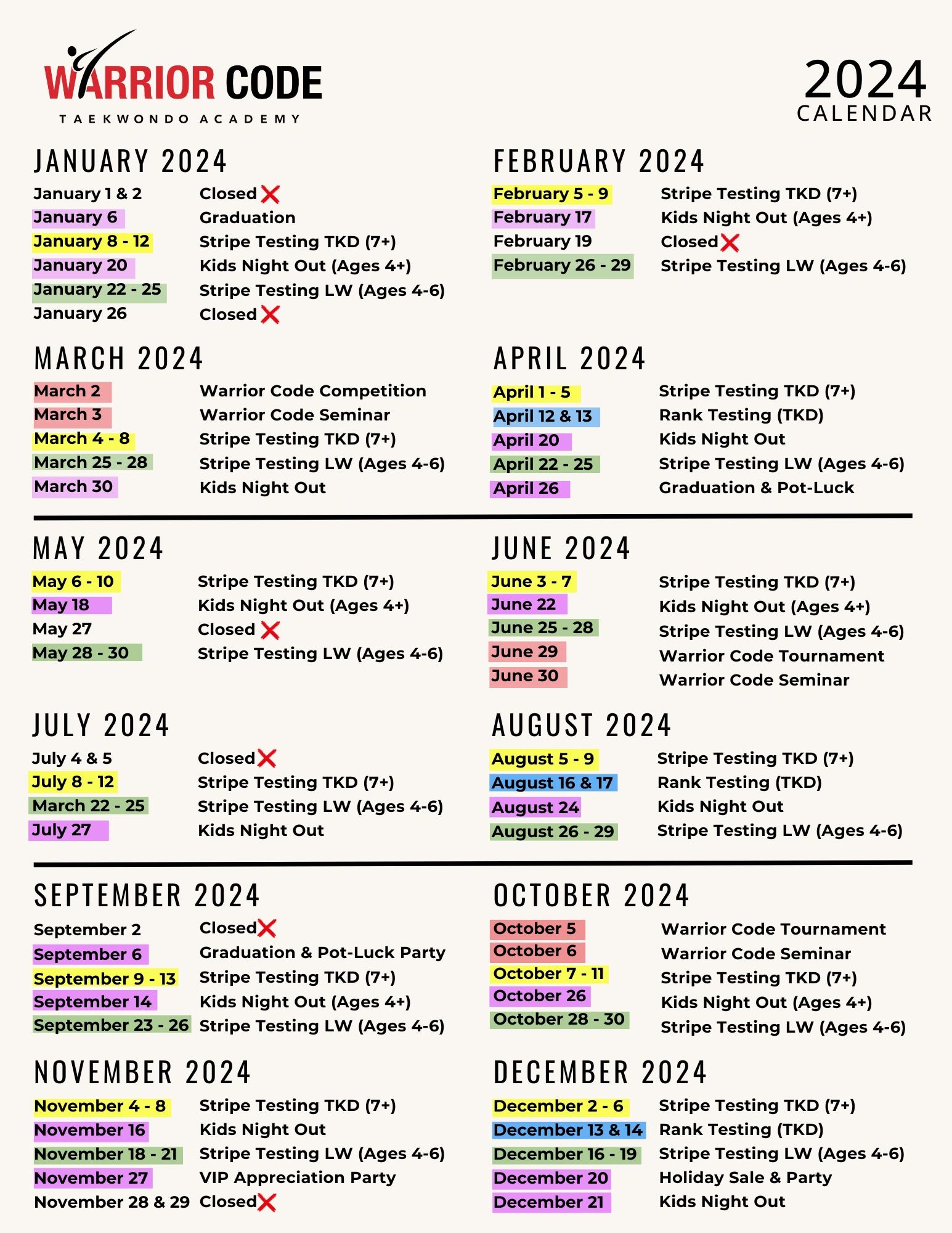 event schedule calendar of events San Jose