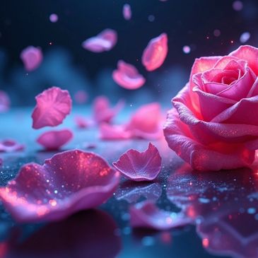 Beautiful pink rose petals  - aromatherapy massage. Stock Cake image.