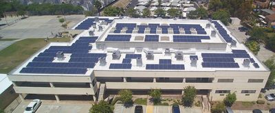 Commercial solar installation using solar panels