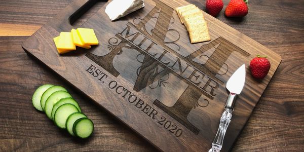Millner custom Letter and last name cutting board