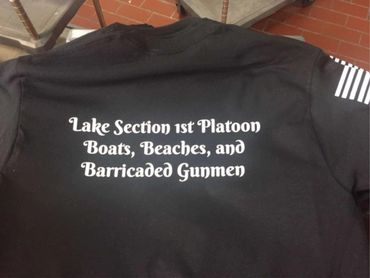 Gunmen print on a black shirt