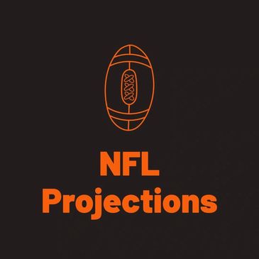 Orange NFL football icon with bold text 'NFL Projections' on black background.