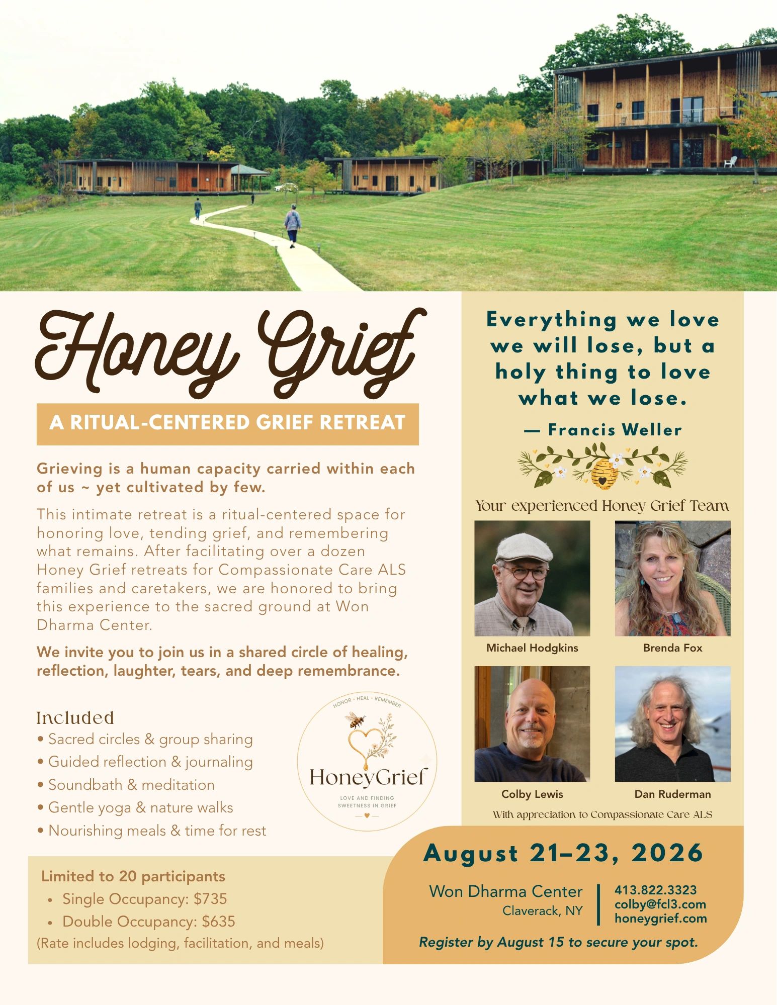 Honey Grief ritual-centered grief retreat with healing, reflection, and remembrance.