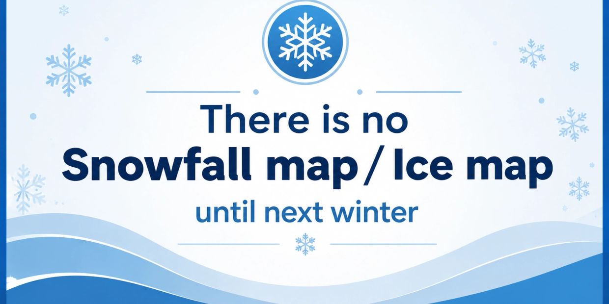 No snowfall or ice map available until next winter.