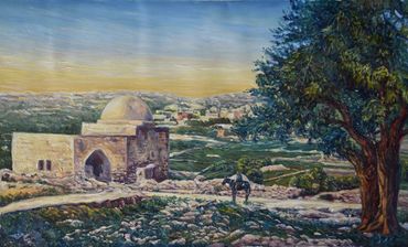 Bilal bin Rabah Mosque, Bethlehem, 1880
Oil on Canvas
70 x 92 cm
Sold