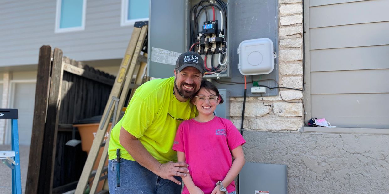 master electrician dad daughter james electric electrical service austin area family owned business 