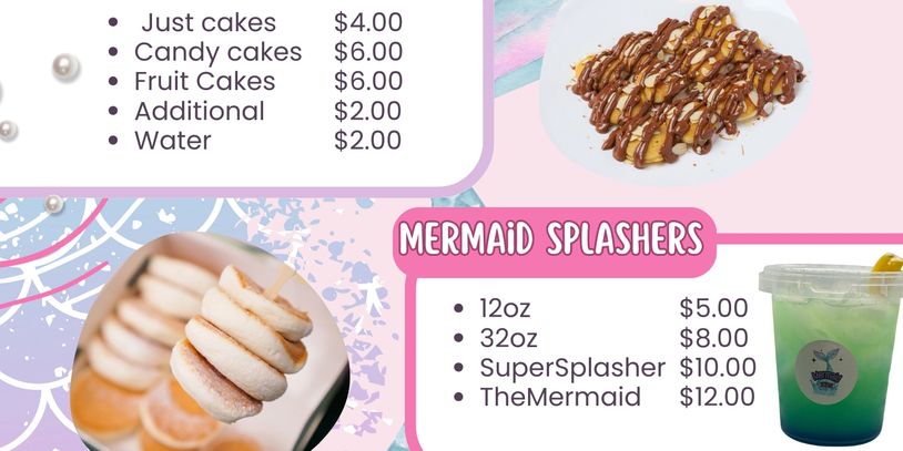 Mermaid treats menu