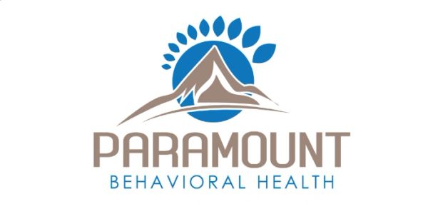 Logo of Paramount Behavioral Health with mountain and sun design.
