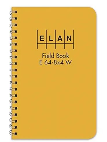 Elan Publishing Company E64-8x4W Wire-O Field Surveying Book 4 ⅞ x 7 ¼ Yellow Stiff Cover (E64-8x4W 