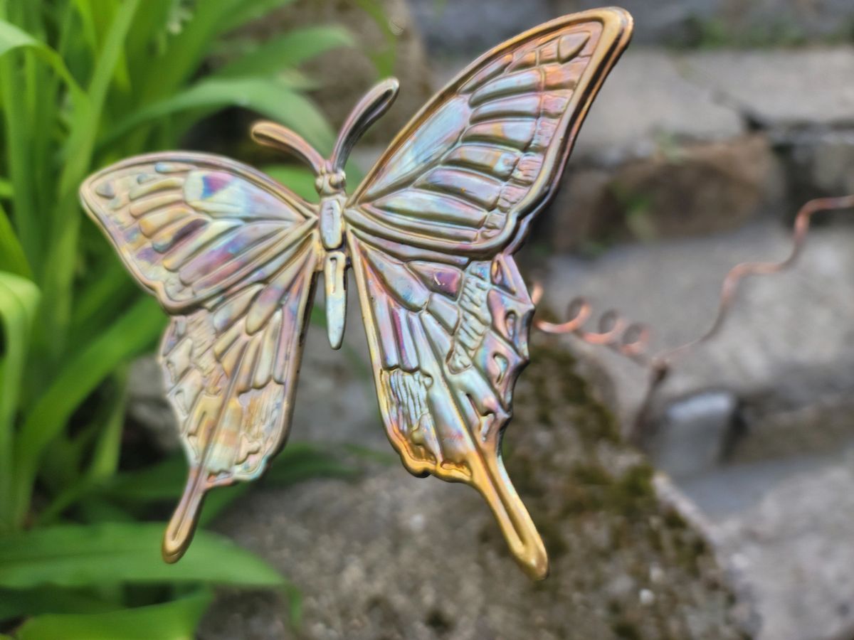 Abalone butterfly pin