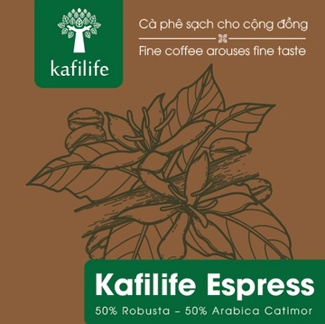 Kafilife Coffee - Kafilife Viet - 50% Robusta + 50% Arabica Catimor
