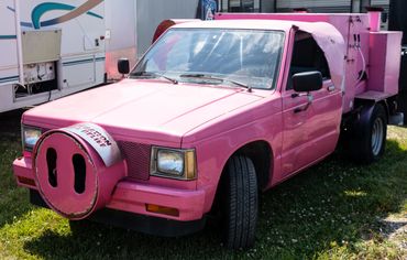 A pink vehicle