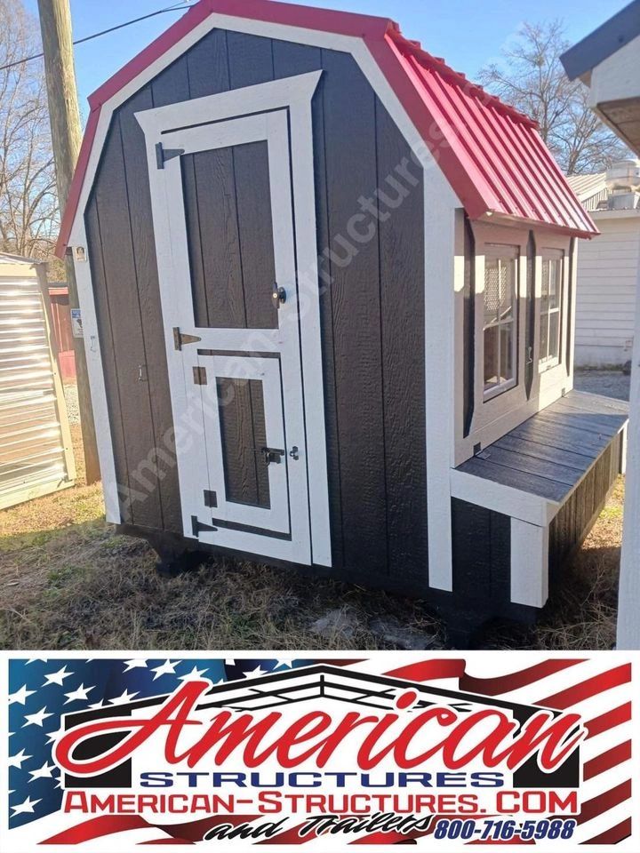 AMERICANSTRUCTURES 6X6 BARN STRYLE CHICKEN COOP AS LOW AS 144.90 A MONTH