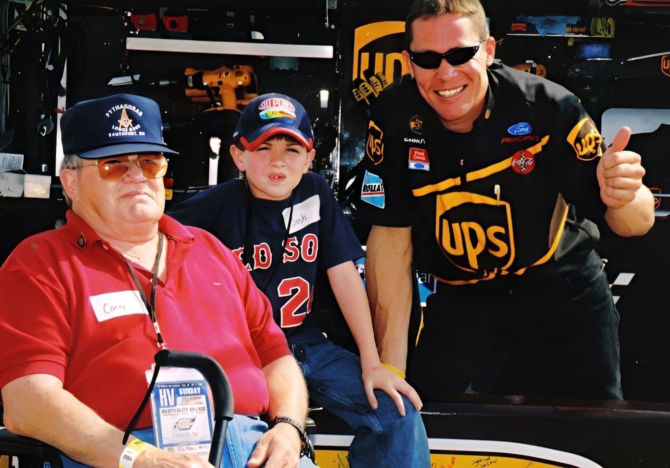 Josh and Dad NASCAR Talladega UPS car.