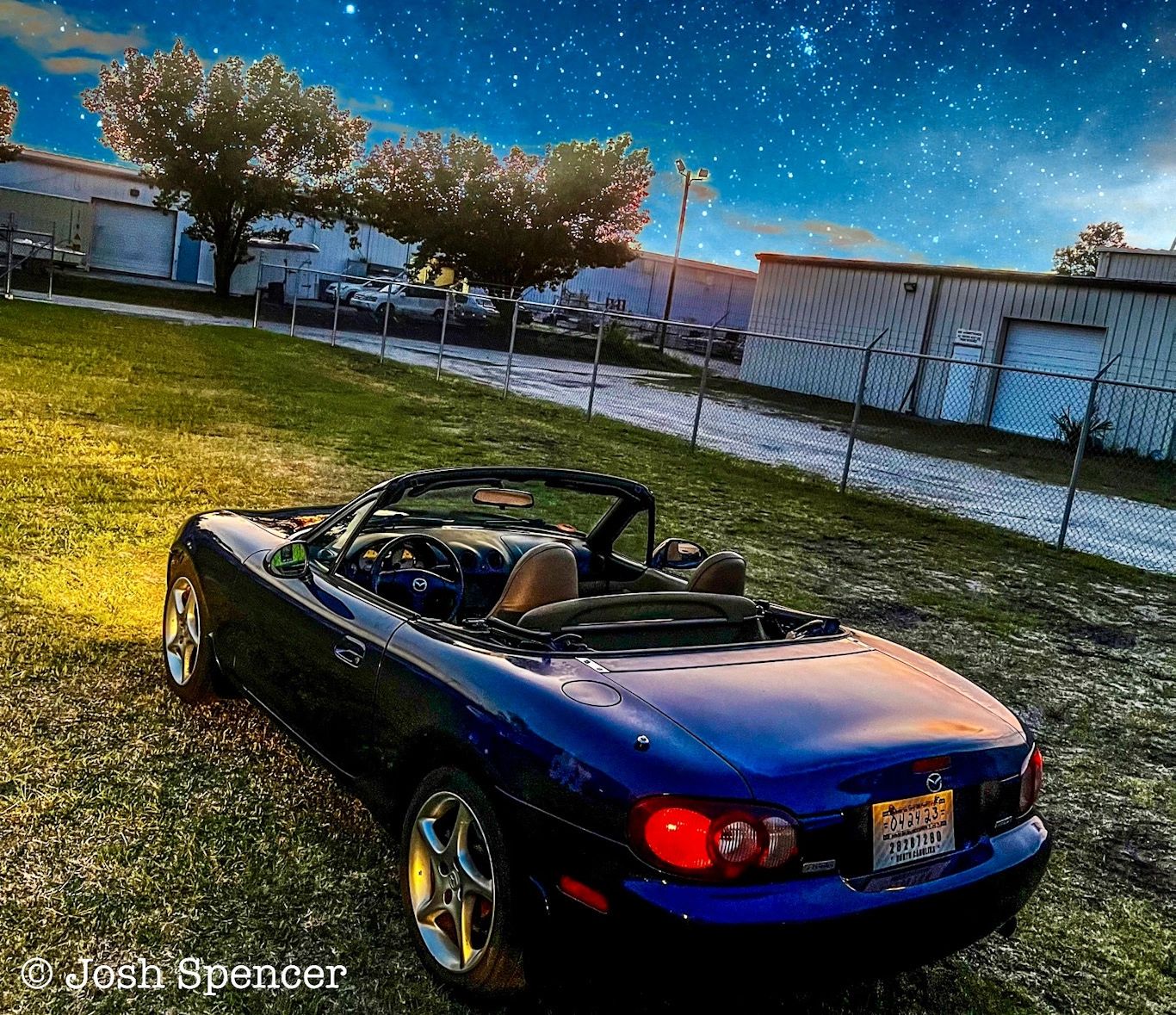 Night Mazda MX-5 Miata NB Lights Stars Joshua Spencer