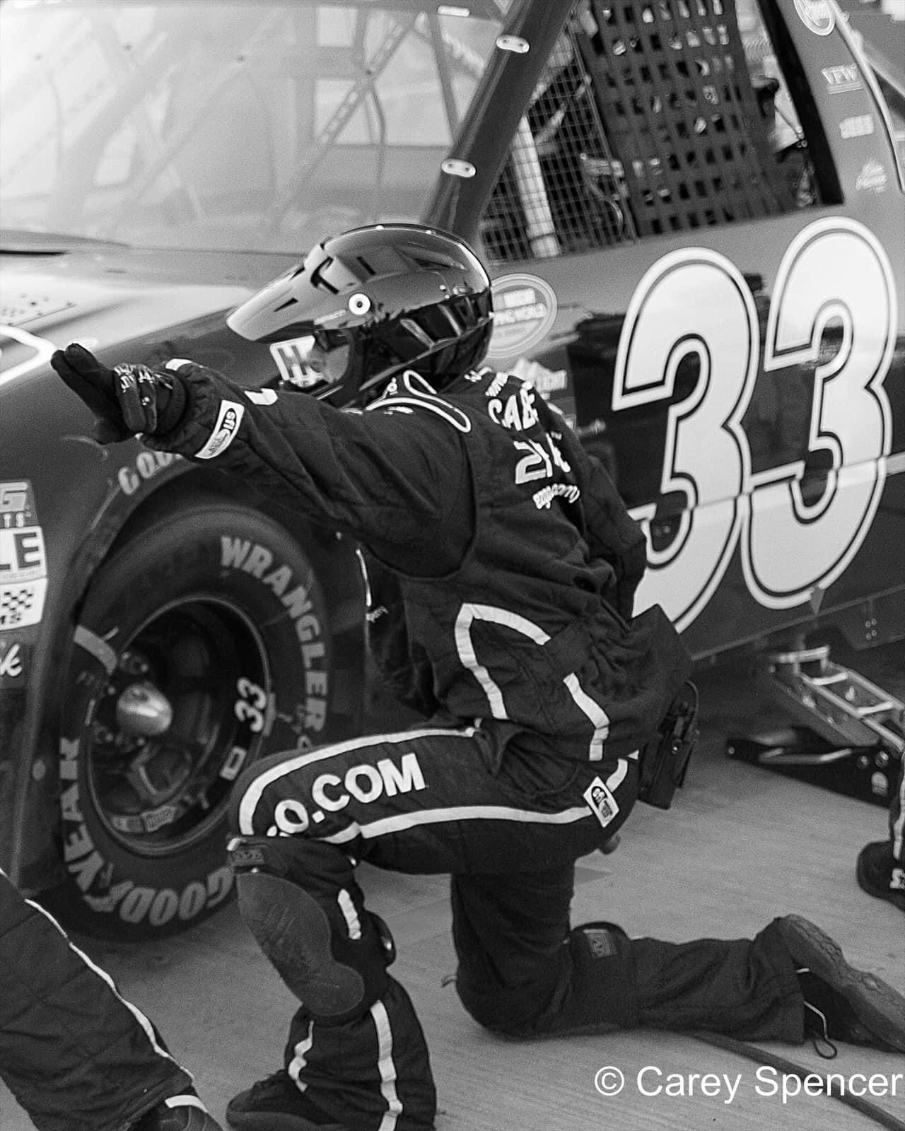 Ron Hornaday NASCAR Camping World Truck Champion Pit Stop Talladega Black and White