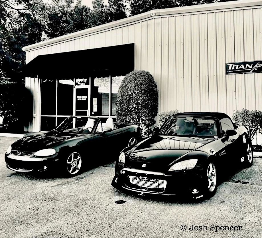 Black and White Mazda MX-5 Miata NB 