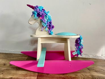 Upcycled vintage Rockinghorse turned into a unicorn