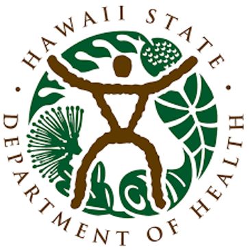 Hawaii state department of health logo.