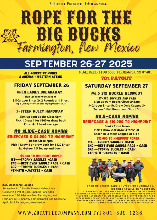 ZD Team Roping - ZD Cattle & Events