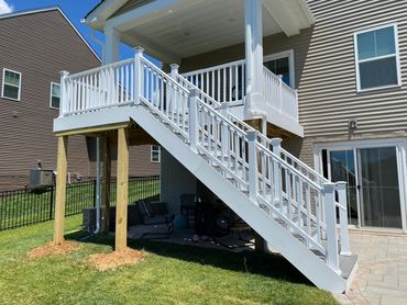 Stair installation on existing deck