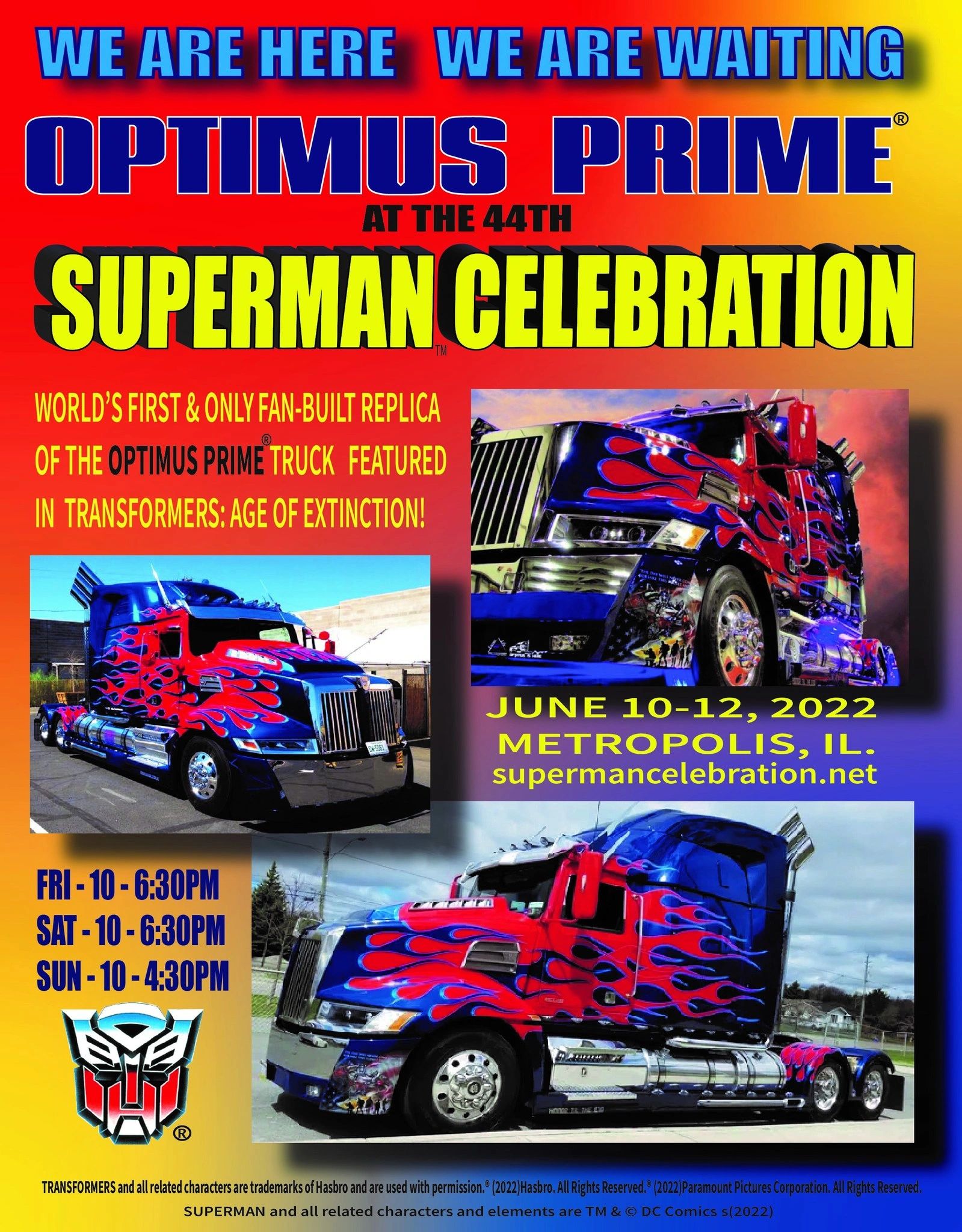 Optimus Prime Rolls into Metropolis for the Superman Celebration