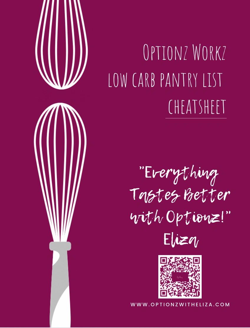 Eliza’s Low Carb Pantry List Cheat Sheet