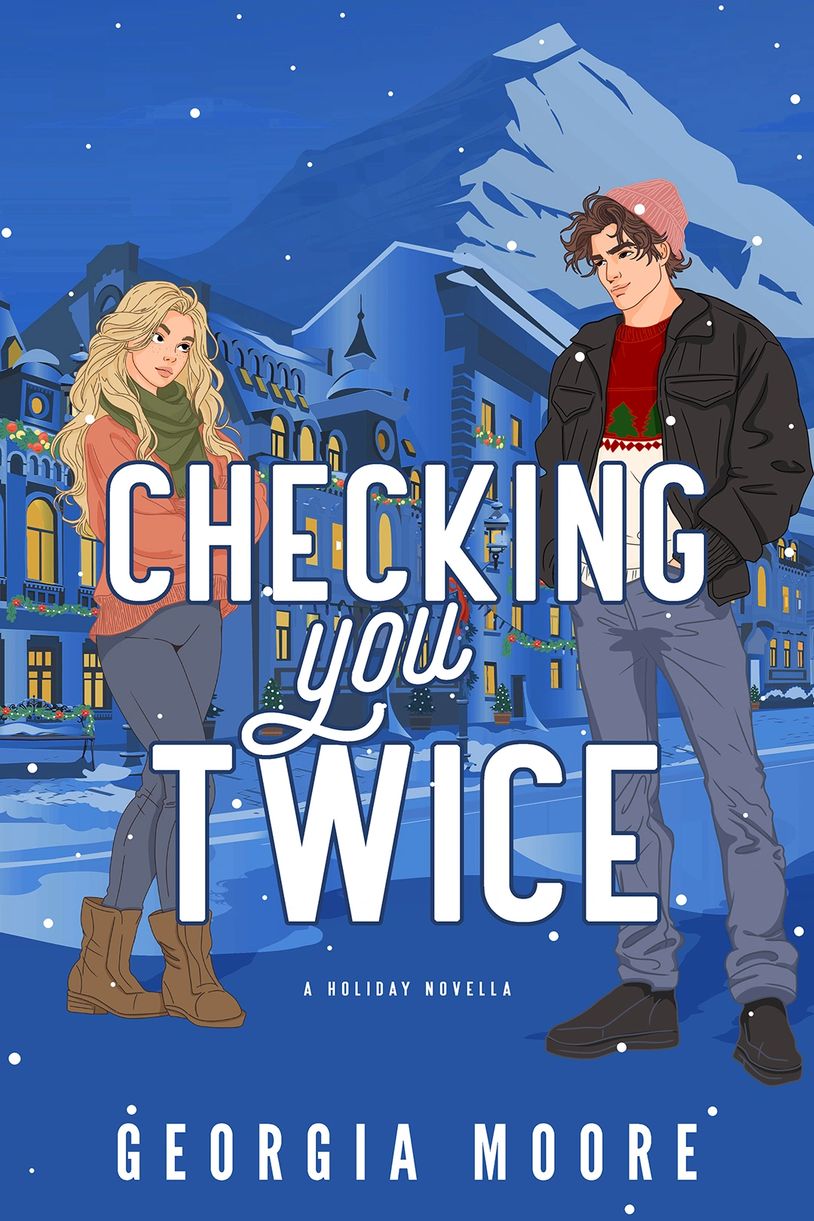Illustration of a man and woman staring at each other and text that says, 'Checking You Twice'