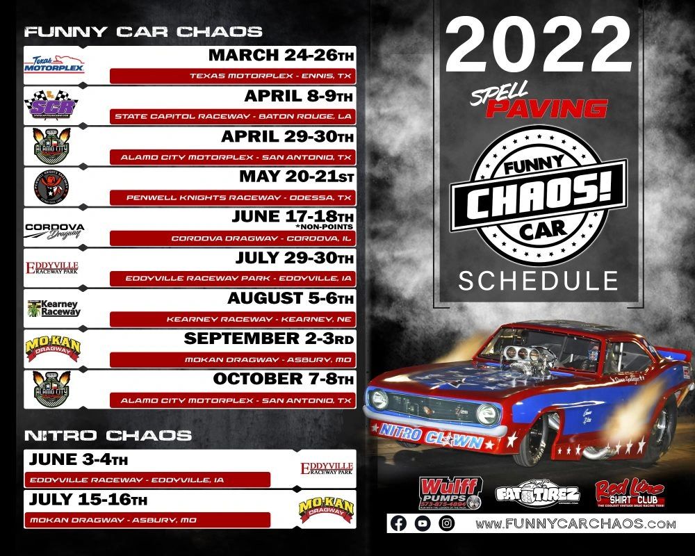 Funny Car Chaos 2022 Schedule is Now Available