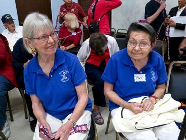 2 women relaxing during the break