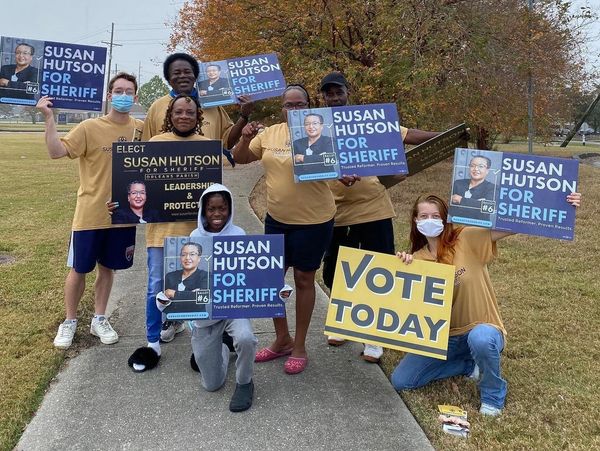 Group of people campaigning to ask Votes