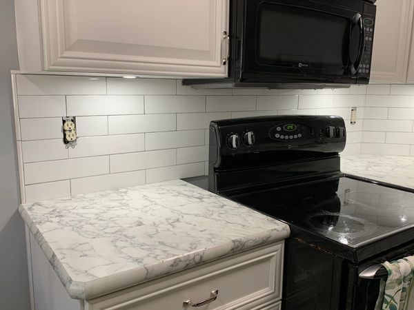 Elegant subway tile backsplash