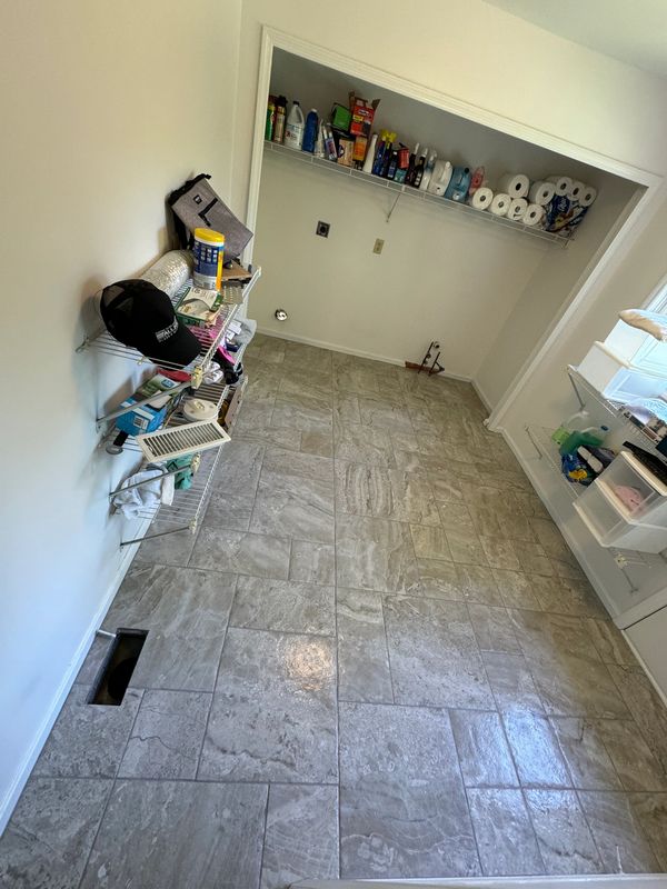 Versailles ceramic tile laundry room