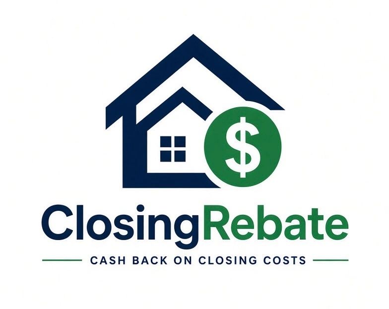 Logo for Closing Rebate with a house and dollar sign