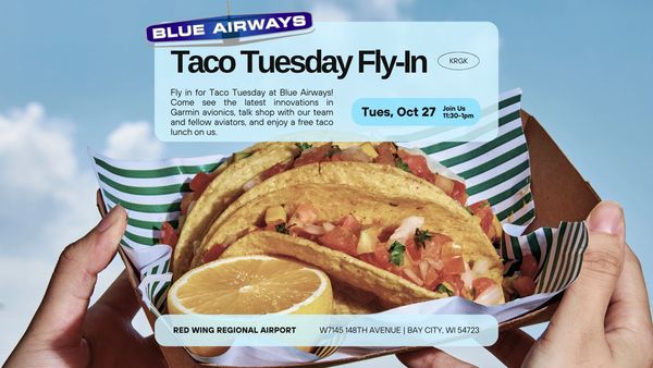 Hands holding tacos for a fly-in event