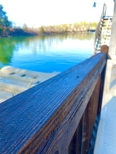 Dock railing stain and sealed.  