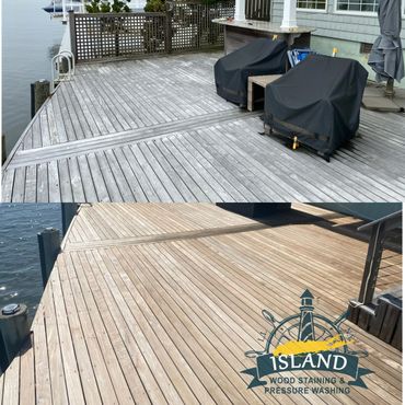 IPE wood deck cleaned 