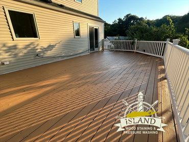 Newly stained deck. 