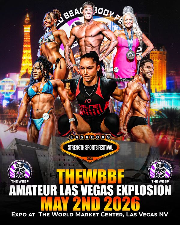 Bodybuilders showcase strength at the 2026 Las Vegas WBBF Amateur Explosion event.