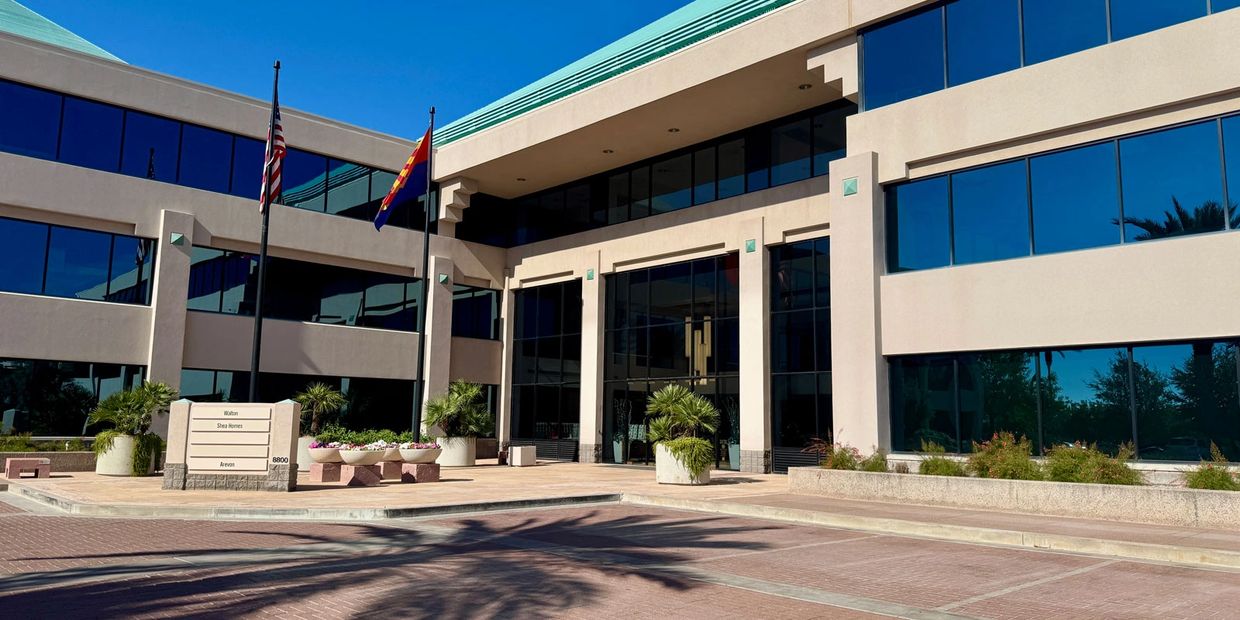 Office building with large windows