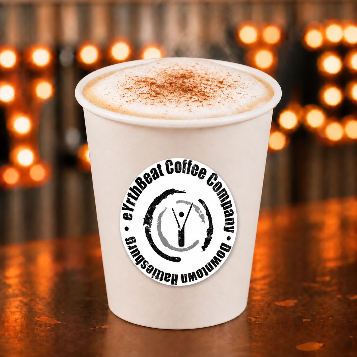 Cappuccino at eYrthBeat Coffee Company