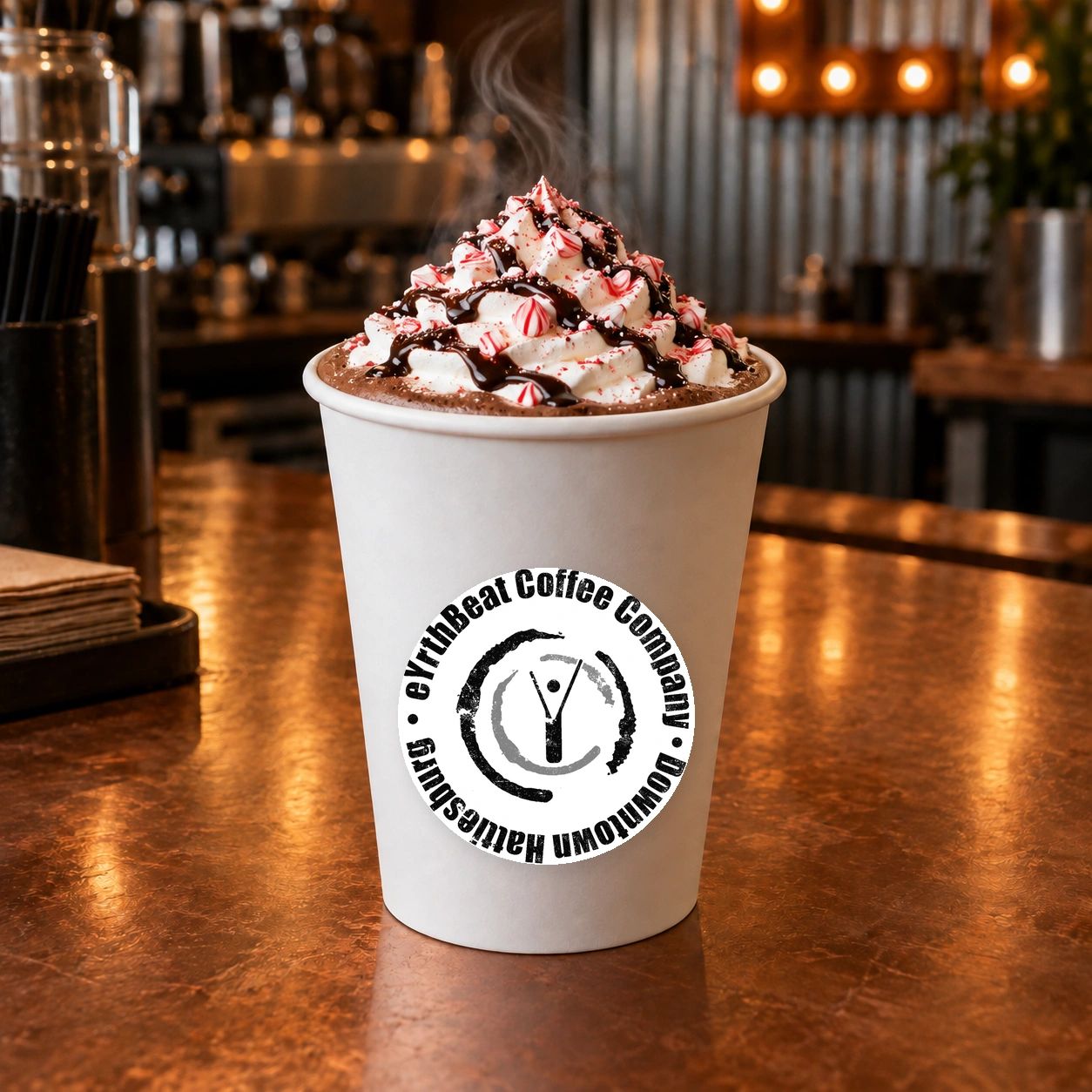 Peppermint Mocha at eYrthBeat Coffee Company
